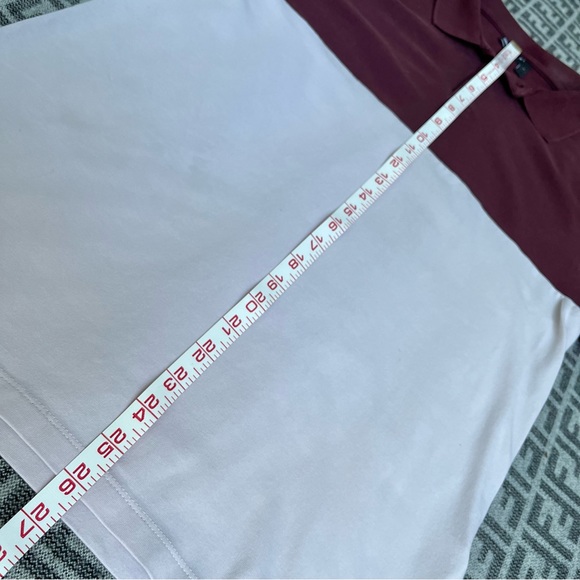 ASOS Short Sleeve Stretch Polo Shirt - Burgundy & Soft Pink - Large - Picture 7 of 8